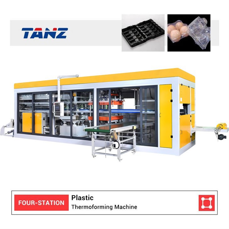 Four-Station Plastic Vacuum Forming Machine Plastic PET PP PS Blister Machine