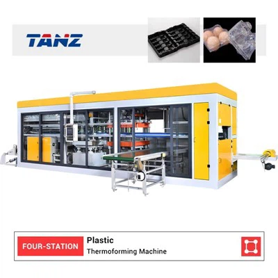 Vier-Stationen-Vakuumformmaschine aus Kunststoff, Blistermaschine aus Kunststoff (PET, PP, PS)