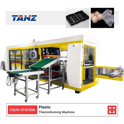 Kunststoff-Vakuumformmaschine Vier Arbeitsplätze Über- und Unterdruck